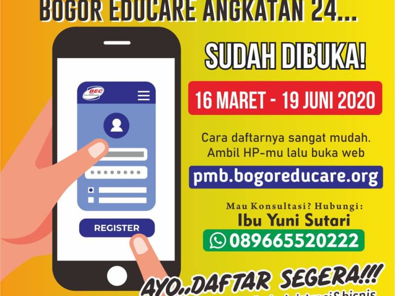 Kuliah Gratis?? Emang Ada? Yukk Cek PMB BogorEduCARE Angkatan&nbsp;24